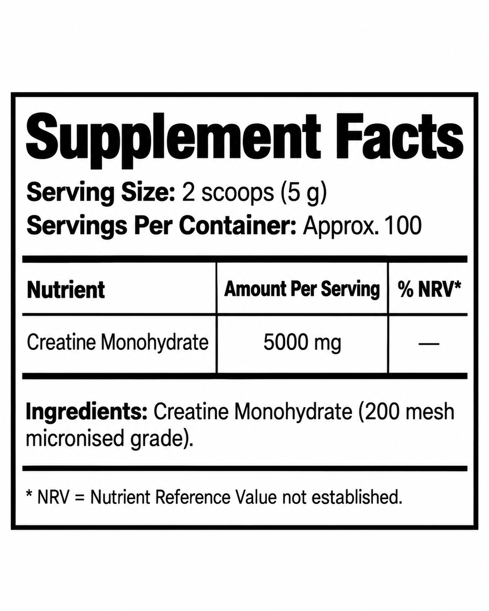Creatine Monohydrate Powder - 5oog